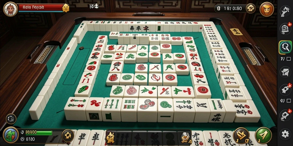 Tampilan menarik dari gameplay Mahjong di 8180.