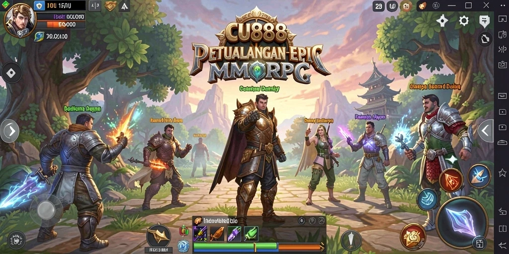 Gameplay menarik CU888 dalam dunia MMORPG yang luas.