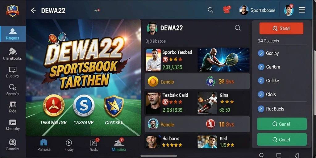Screenshot DEWA22 menampilkan antarmuka taruhan olahraga yang menarik.