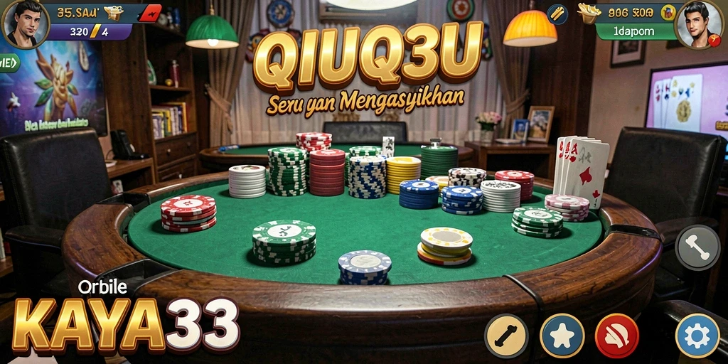 Tampilan gameplay seru dari permainan QiuQiu KAYA33.