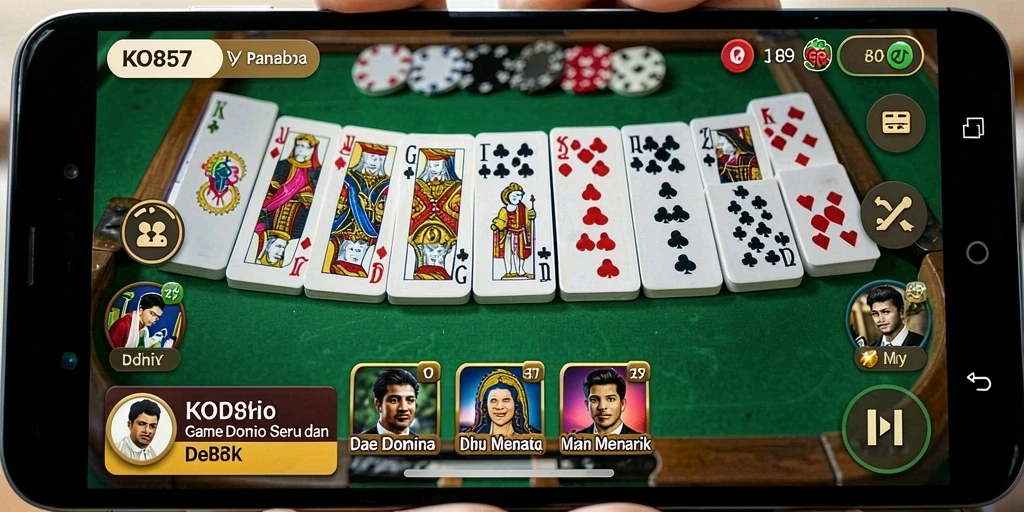 Tampilan gameplay seru dalam KO857 di saat permainan Domino.