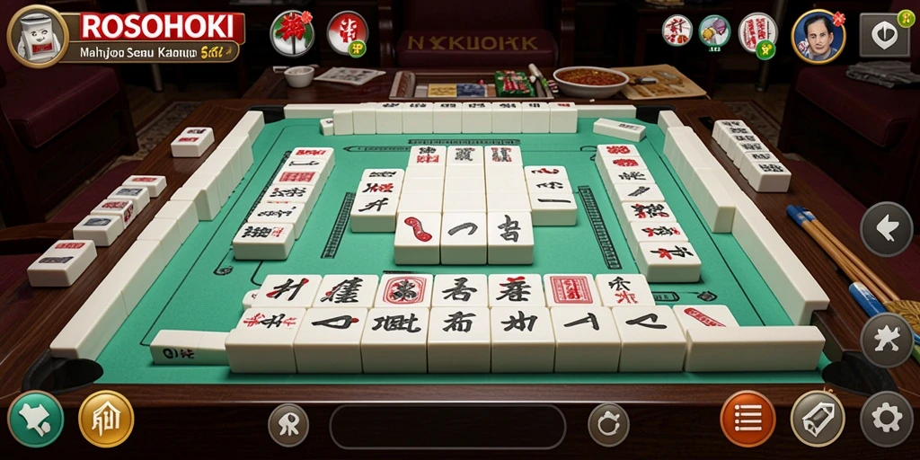 Screenshot utama <strong>ROSOHOKI</strong> menampilkan gameplay Mahjong yang menarik.