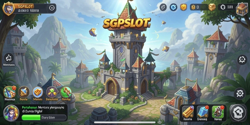 Menampilkan aksi seru dari game Tower Defense SGPSLOT.