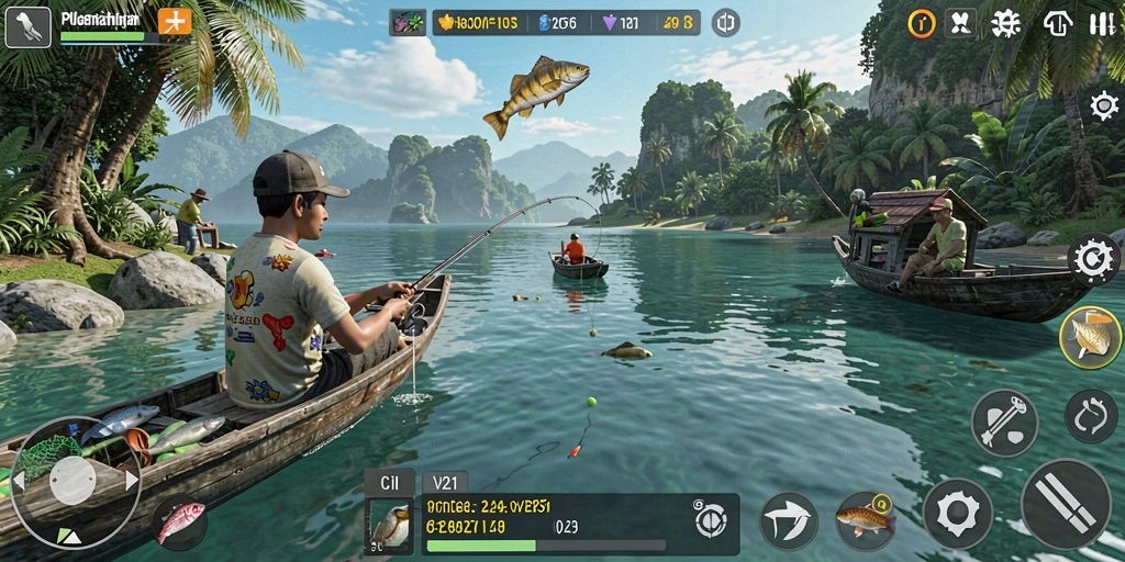 Tangkapan ikan yang besar di gameplay V21.