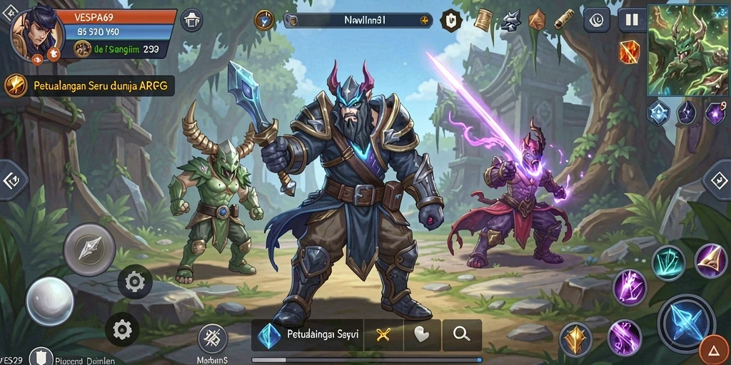Tangkapan layar dari gameplay ARPG VESPA69 yang menampilkan aksi mendebarkan.